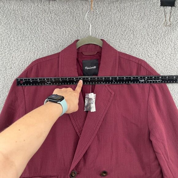 NWT MADEWELL Hayfield Double-Breasted Blazer in BERGUNDY Vintage Mulberry purple - Picture 5 of 15